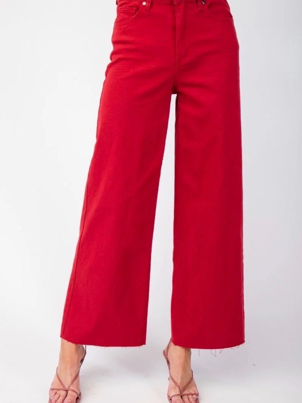 EASEL Wide Leg High-Rise Red Women's Jeans